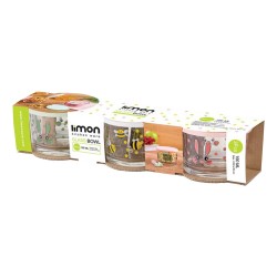 Пищевые контайнеры LIMON 199935 GLASS W/LID 190ML SET 3PC(905632) 