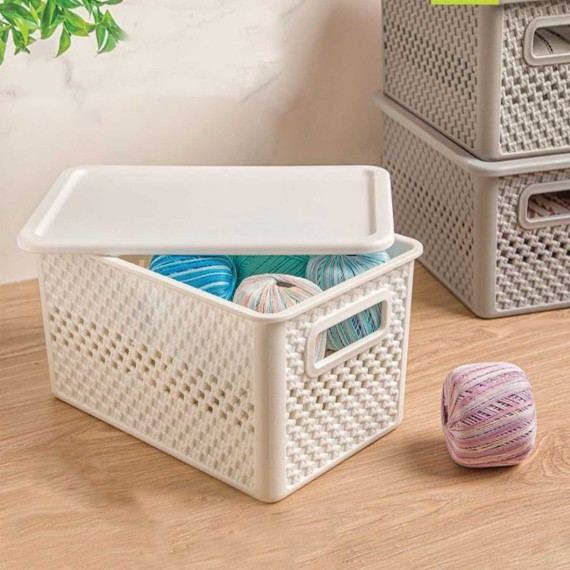 Արկղեր եվ զամբյուղներ LIMON 215635 ORGANIZER SMALL KNIT DESIGN W/LID (907148) 