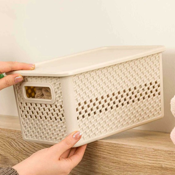 Արկղեր եվ զամբյուղներ LIMON 215635 ORGANIZER SMALL KNIT DESIGN W/LID (907148) 