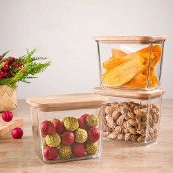 Пищевые контайнеры LIMON 218759 GLASSES W/LID WOOD 180ML (907988) 
