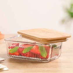 Пищевые контайнеры LIMON 219059 GLASSES W/LID WOOD 450ML (907957) 