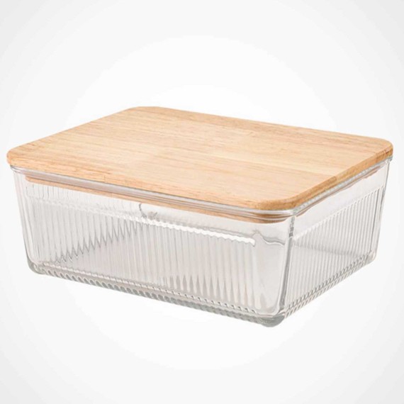 Մթերքի տարաներ LIMON 219259 GLASSES W/LID WOOD 2.25L (908336) 