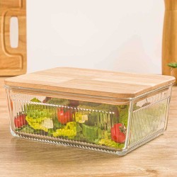 Մթերքի տարաներ LIMON 219259 GLASSES W/LID WOOD 2.25L (908336) 