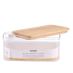 Jar LIMON 220259 RECT. SARINA W/LID WOOD 1L (908190) 