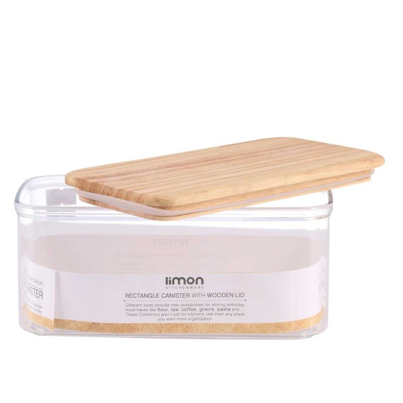 Банка LIMON 220259 RECT. SARINA W/LID WOOD 1L (908190) 