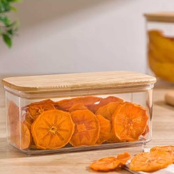 Jar LIMON 220259 RECT. SARINA W/LID WOOD 1L (908190) 