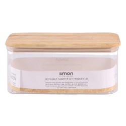 Jar LIMON 220259 RECT. SARINA W/LID WOOD 1L (908190) 