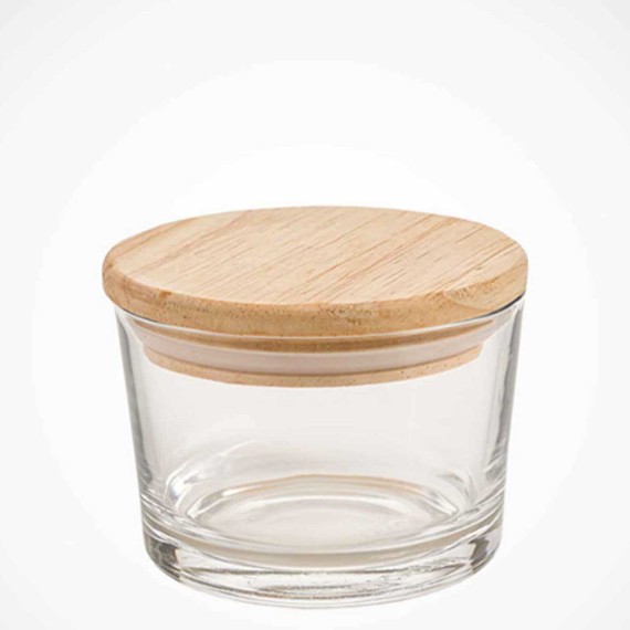 Մթերքի տարաներ LIMON 221059 GLASS W/LID WOOD 190ML SET 3PC (907926) 