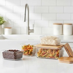 Пищевые контайнеры LIMON 221159 GLASS W/LID WOOD SET 3PC(907933) 