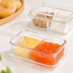 Пищевые контайнеры LIMON 225600 GLASS 2 SECTION  W/LID (908978) 