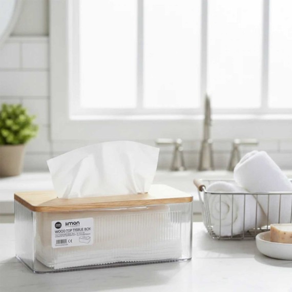 Արկղեր եվ զամբյուղներ LIMON 237259 FOR NAPKIN W/WOOD LID RECTANGULAR (910025)