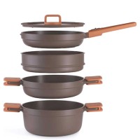 Casserols set BRA A360024 COMPAC SET 4PC STACKABLE 24CM 