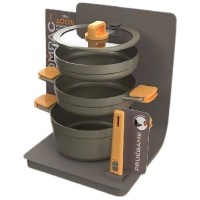Casserols set BRA A360024 COMPAC SET 4PC STACKABLE 24CM 
