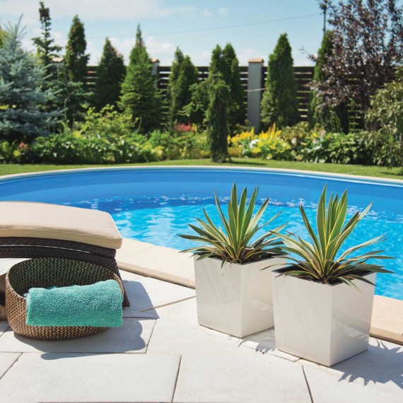 Flower pot LAMELA LA553-74 JUKA 300X300 CREAM 