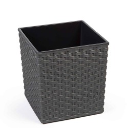 Flower pot LAMELA LA594-50 JUKA RATTAN 190X190 GRAPHITE METALLIC 