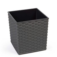 Flower pot LAMELA LA596-50 JUKA RATTAN 300X300 GRAPHITE METALLIC 