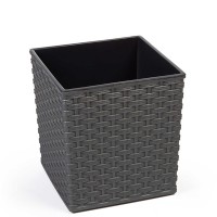 Flower pot LAMELA LA597-50 JUKA RATTAN 400X400 GRAPHITE METALLIC 