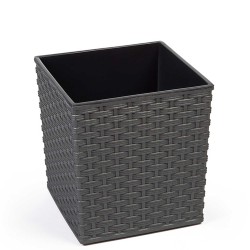 Flower pot LAMELA LA597-50 JUKA RATTAN 400X400 GRAPHITE METALLIC 