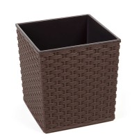 Flower pot LAMELA LA597-83 JUKA RATTAN 400X400 MOKKA 