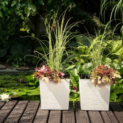 Flower pot LAMELA LA598-74 DONICA JUKA DUTO 190X190 CREAM 