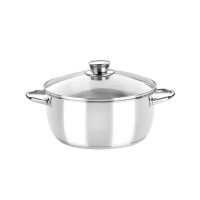 Casserols MONIX M451118 OPTIMA S.STEEL 18CM 1.75L GLASS LID 