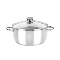 Casserols MONIX M451122 OPTIMA S.STEEL 22CM 3L GLASS LID 