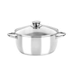 Casserols MONIX M451122 OPTIMA S.STEEL 22CM 3L GLASS LID 