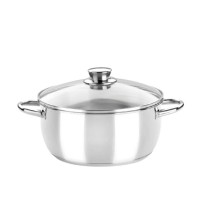 Casserols MONIX M451124 OPTIMA S.STEEL 24CM 4L GLASS LID 