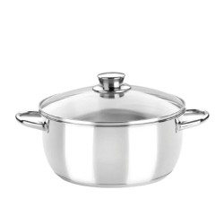 Casserols MONIX M451126 OPTIMA S.STEEL 26CM 5L GLASS LID 