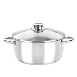 Casserols MONIX M451130 OPTIMA S.STEEL 30CM 7L GLASS LID 