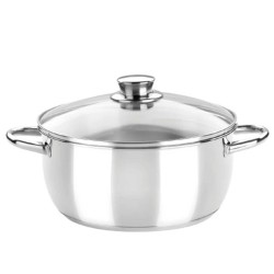 Casserols MONIX M451132 OPTIMA S.STEEL 32CM 9L GLASS LID 