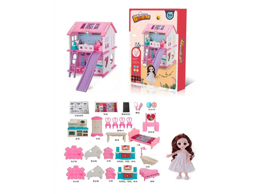 Աղջկա խաղալիք ZHORYA ZY1251772 DIY վիլլա, լույսով և 6՞ տիկնիկով 