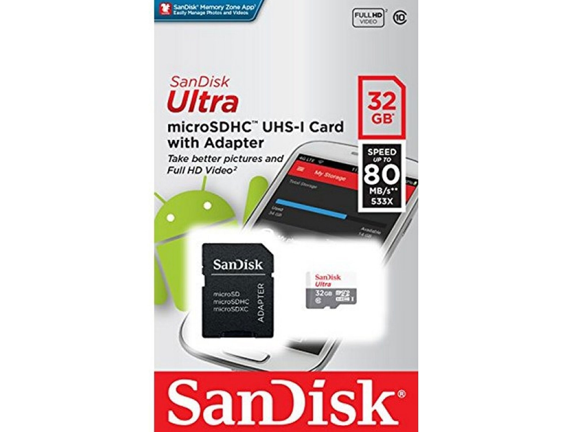 Հիշողության քարտ SANDISK MICRO SD SDSQUNS-032G-GN3MA 32GB 
