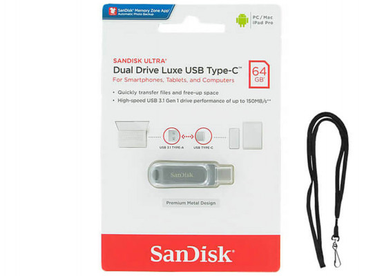 Ֆլեշ հիշողություններ SANDISK ULTRA DUAL DRIVE LUXE SDDDC4-064G-G46 64GB USB3.1 