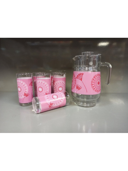 Re q pink. Arcopal Cybele набор для напитков 7 предметов. Luminarc Junia Pink q4143. Набор кувшин и стаканы Люминарк.
