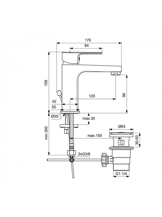 Душ-кран IDEAL STANDARD CERAFINE D BSH MXR EXPSD CHR & CDR (BC494AA)