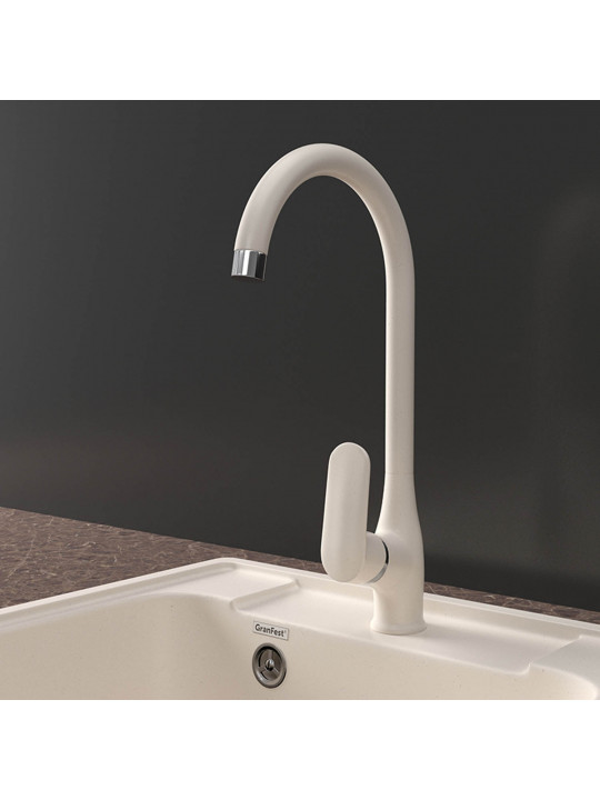 Kitchen tap GRANFEST QUARZ СМЕСИТЕЛЬ U-обр Z3424 D-35мм белый 