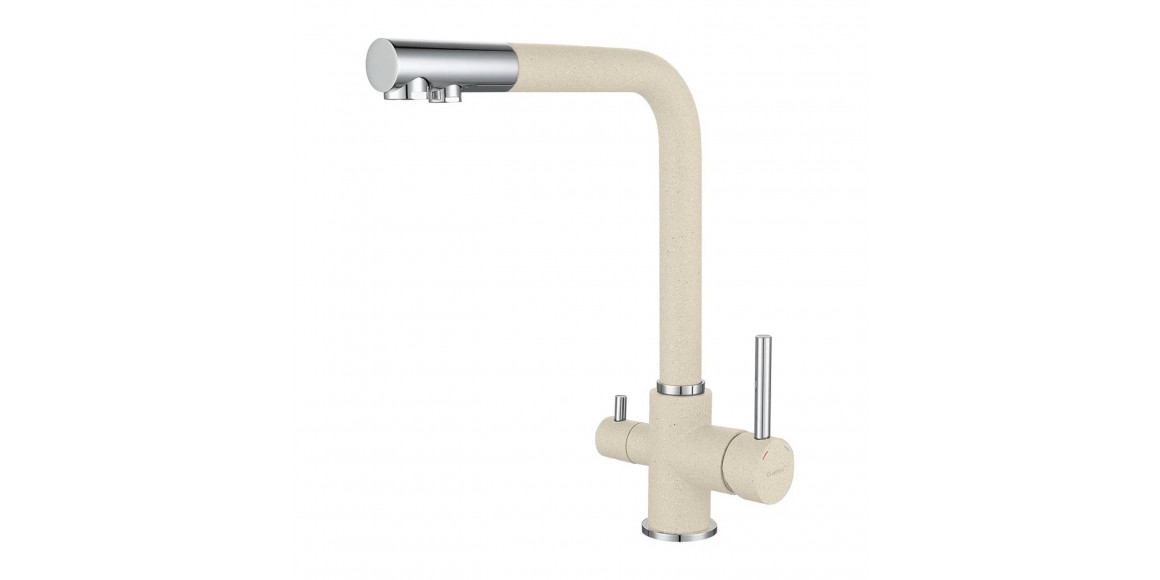 Kitchen tap GRANFEST СМЕСИТЕЛЬ Г-обр 3611 С краном питьевой воды D-35мм белый 