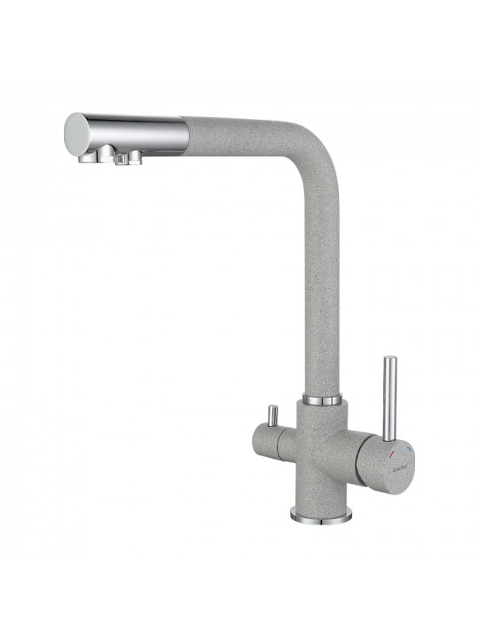 Kitchen tap GRANFEST СМЕСИТЕЛЬ Г-обр 3611 С краном питьевой воды D-35мм серый 