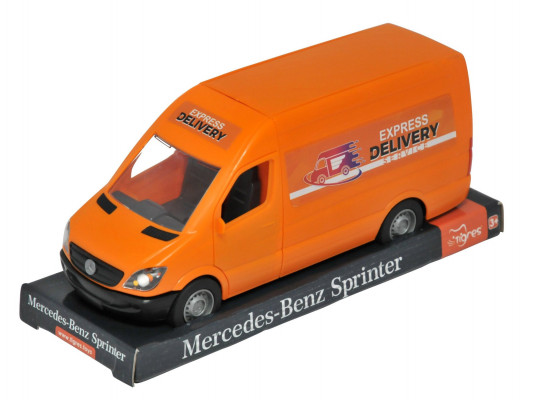 Transport TIGRES 39719 Mercedes-Benz Sprinter грузовой (оранжевый) на планшетке, Tigres 