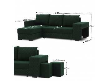 Sofa HOBEL CORNER SONYA GREEN BONCUK 17/ GREEN BONCHUK 17 L G (5) 