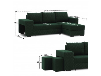 Диван HOBEL CORNER SONYA GREEN BONCUK 17/ GREEN BONCHUK 17 R G (5) 