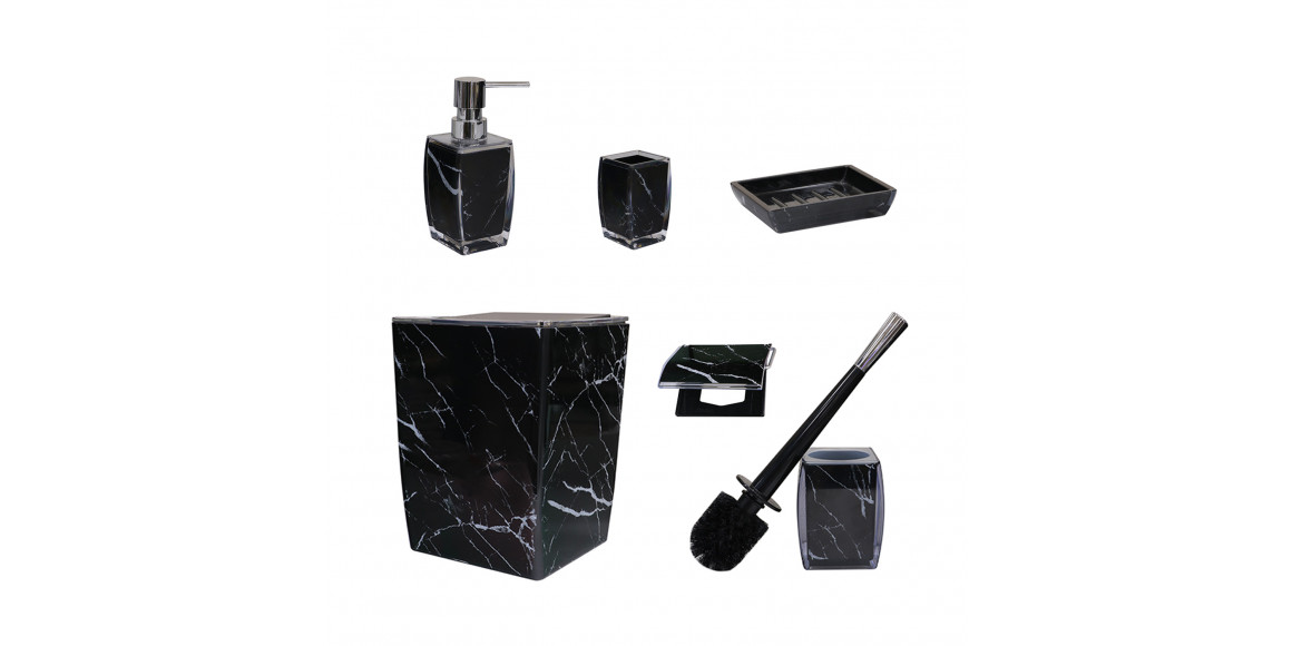 Набор для ванной LIMON 202362 SET 6PCS MARBEL BLACK (906127) 