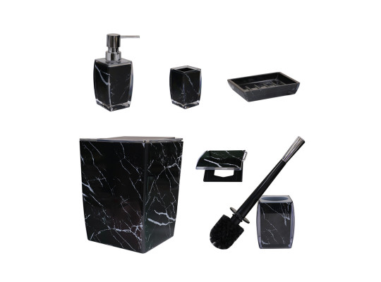 Набор для ванной LIMON 202362 SET 6PCS MARBEL BLACK (906127) 