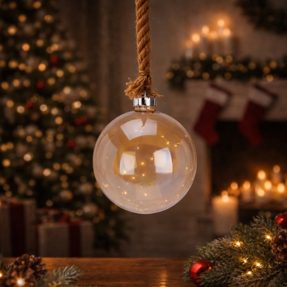 Новогодные декоративные аксессуары KOOPMAN BALL HANG DECO WITH LED 20CM (219853) (AAB200060)