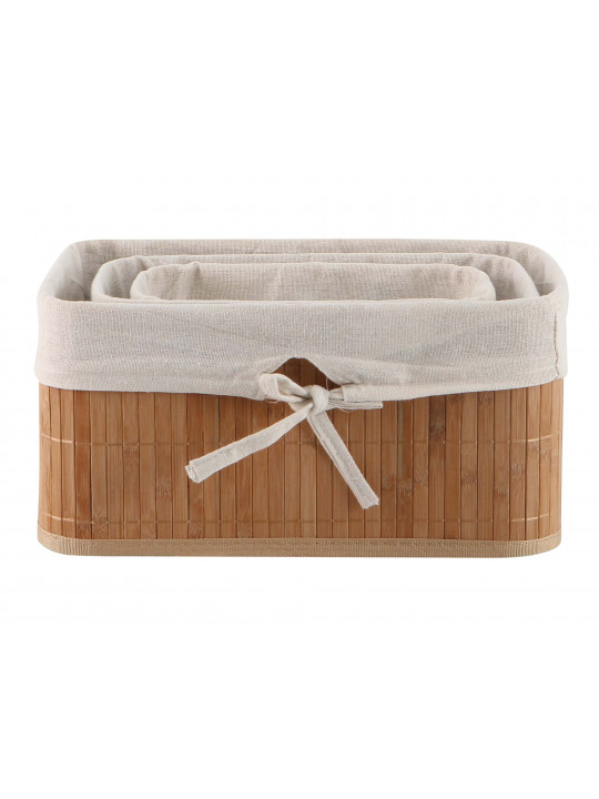 Decorate objects KOOPMAN BASKET SET BAMBOO WITH LINEN MA1000020