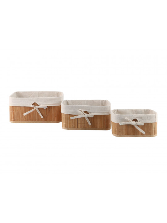 Decorate objects KOOPMAN BASKET SET BAMBOO WITH LINEN (MA1000020)