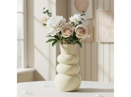 Vases KOOPMAN BUBBLE VASE CREAM 16X29CM (110860) (APF660170)