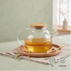 Թեյնիկներ/թեյի թրմիչներ RONG LIN WAH GW239A TEA POT BOROSILICATE W/BAMBOO COVER 1000ML 