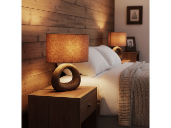 Լուսամփոփ KOOPMAN TABLE LAMP STONEWARE E14 (551502) (LP9000070)